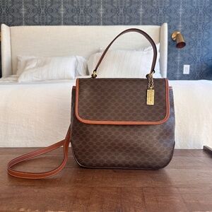 Celine shoulder bag with crossbody strap macadam monogram canvas